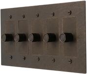 Brass 3 Way Rotary Dimmer Switch - 120V AC - Solid Brass Wall Plate for LED Bulbs - Rotary Dimmer with Knurled Knob - UL Listed Flicker-Free Dimming | Vintage Style Light Control for Home Decor