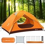 Tent, V VONTOX Camping Tent 2-3 Man, Backpacking Tent Lightweight, Waterproof Windproof UV Protection, Two Doors Dome Tent, Easy Setup, for Family in Traveling, Beach, Camping and Outdoor Activity