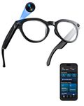 Orpnkna Smart Glasses with Camera and Bluetooth, 8MP 32GB 1200P HD Video Recording, Real-Time Translation & Voice Assistant, Open-Ear Bluetooth Audio for Vlogging, Travel & Meetings