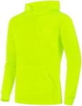 ProtectX Hi Vis Hoodie with Pockets, Long Sleeve High Visibility Hoodie, Lightweight Quick Dry Safety Shirts with Hood, Geen Small Green