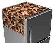 Kuber Industries Flower Printed PVC Fridge Top Cover|Protect for Scratches|Wear & Tear and Dust with 6 Utility Side Pockets (Pink)