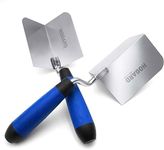 HOGARD 2 Pack Corner Trowel | Stainless Steel Corner Drywall Tool with Internal and External Angle and Soft Grip Handle | Pack Contains 1 x Inside Corner Trowel and 1 x Outside Corner Trowel