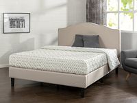 Zinus Paris Upholstered Scalloped Platform Bed with Wooden Slat Support, Queen