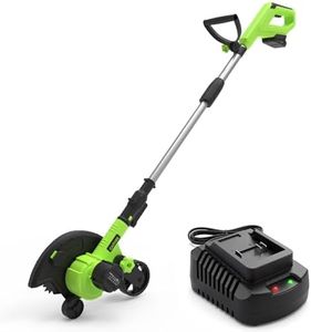 GarveeTech 20V Cordless Lawn Edger, 9-Inch Blade, 4.0Ah Battery Powered Edger Lawn Tool with Dual Wheels, 3 Depth Settings, LawnTrencher for Yard, Garden, Patio, Driveway, Lawn and Sidewalk