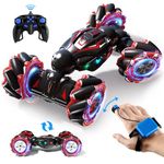 Red Rc car, Remote Control Cars for Kids,rc Drift car, Remote Control Gesture Sensor Toy Cars, Double Sided Rotating Off Road Vehicle 360° Flips, Creative Gifts for Toys for Boys 8-10 Kids car