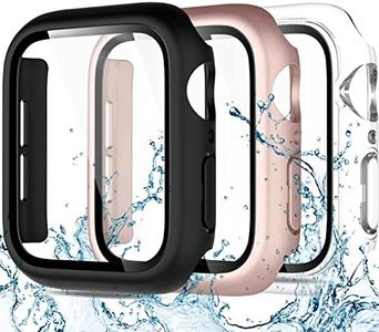 Charlam Compatible with Apple Watch Case 40mm iWatch SE Series 6 5 4 with Screen Protector, Full Protective Waterproof Bumper Cases Touch Sensitive Clear Film Screen Cover, Black/Clear/Rose Gold, 40mm