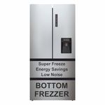 GPLUS 528L Frost Free French Door Refrigerator Water Dispenser, Inverter Compressor, Multi Air Flow, Bottom Frezzer