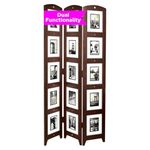 Kiera Grace 3-Panel Photo Collage Room Divider and Privacy Screen, Picture Frames Hold 15 Photos of 5" x 7" Size, Ideal for Office and Home Decor, Fully Assembled, 33.75" L x 0.75" W x 64" H, Espresso