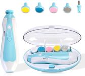 GRIPIT Baby Nail Trimmer New Born with Lights | Electric Baby Nail Cutter 0-6 Months with Multiple Filer Heads Adjustment | Perfect Electric Nail Cutter for Baby | New Born Baby Products