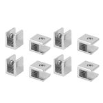 Glass Shelf Brackets - Adjustable Zinc Alloy Glass Clamp Clip Holder Rectangle for 8-10mm Thickness (Pack of 8)