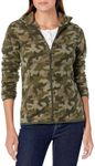 Amazon Essentials Women's Classic-Fit Long-Sleeve Full-Zip Polar Soft Fleece Jacket (Available in Plus Size), Green, Camo, Small