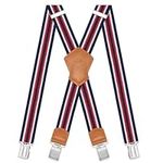 Dresime Suspender Mens Braces for Trousers with 4 Strong Clips 40mm Width, X Shape Heavy Duty Suspenders Adjustable Elastic for Overalls Jeans, Work Pants, Jumpsuits, Motorcycle Pants, etc.