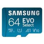 SAMSUNG EVO Select microSD Memory Card + Adapter, 64GB microSDXC, Up to 160 MB/s, UHS I, C10, U1, V10, A1, for Mobile Phone, Smartphones, Nintendo-Switch, and Tablets (MB-ME64SA/AM)