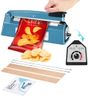 METRONIC Impulse Heat Sealer 8 Inch, Manual Bags Sealer Heat Sealing Machine Impulse, Sealer Machine for Plastic Bags PE PP Bags with Extra Replace Element Grip