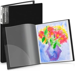 Dunwell 11x14 Binder with Sleeves (Black), 24 Pockets Display 48 Pages, Large Folder with Plastic Sleeves,11x14 Presentation Book with Protector Sleeves, Kids Art Portfolio 14x11,Clear Pages,Vertical