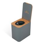 TROBOLO SilvaBlœm (Grey) composting Toilet, Shapely Wooden Urine Diverting Dry Toilet