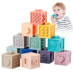 Babyhelen Montessori Toys Baby Blocks Soft Building Blocks for 6 12 months Toddlers Babies 3 Year Old - Baby Teether Sensory Toys Stacking Toys Bath toys - Montessori Sensory Stacking Toys