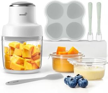 Grownsy Baby Food Maker, 13-in-1 Larger Baby Food Processor Set, Fruit, Vegatable, Meat, Puree Blender with Baby Containers, Food Freezer Tray, Silicone Spoons, Spatula, 20 OZ