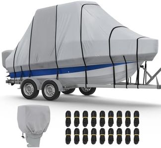 RVMasking T-Top Center Console Boat Cover,1400D Reinforced, 22'-24', Gray