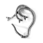 Via Mazzini Metal Antique Silver Stylish Snake Heads Single Ear Earcuff Earring (Er2343) 1 Pc For Women