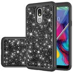 Gufuwo Phone Case for LG Stylo 5 Case, for LG Stylo 5+ Plus,for LG Stylo 5X,for LG Stylo 5v Case, Glitter Bling Cute Dual Layer Heavy Duty Hybrid Protection Cover for LG Stylo 5 (Black)