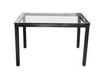 s k grill art Dining Table Metal Frame with 12 mm Toughened clear Glass (2.5 x 4 feet, Black powder coated)
