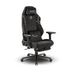 Dr Luxur® Fabric Ergonomic Gaming Chair with 4D Armrests, Metallic wheelbase, Extractable footrest with 180 Degree Recline Mechanism (Stallion, Fabric)