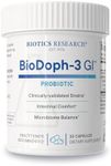 BIOTICS Research BioDoph-3 GI Targeted Intensive GI Probiotic Capsules. Clinically Validated Multi-Species Formula. Gut Health, Immune Support, Dairy Free