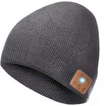 ULTRICS Bluetooth Beanie Hat for Men and Women, Merino Wool Stretchy Soft Cuffed with Warm Lining Music Hat Gifts for Dad, Fisherman Beanie, Unisex Bluetooth Hat Headphones Knit Cap for Running Skiing