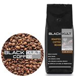 Fresh Spices Black Kult Roasted Coffee Beans- 1Kg, 100% Pure N Natural Whole Beans, Freshly Roasted - Dark Roast, Bag