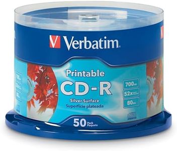 Verbatim CD-R 700MB 52X Silver Inkjet Printable - 50pk Spindle, 50-Disc (95005)