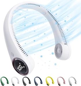 Personal Cooling Portable Neck Fans - 5000 mAh USB Rechargeable,360 Free Rotation & Lower Noise Bladeless Battery Operated Design with 3 Speeds Duration 48 hrs, Small Neck Air Conditioner(white)