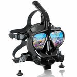 Diving Mask Full Face with Camera Mount, MODJUEGO Adjustable Scuba Mask 180 Panoramic View for Adults Anti-Fog Anti-Leak Dry Top Set (Diving Mask)