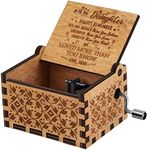 You are My Sunshine Music Box Gift for Daughter from Mom,Wooden Music Boxes Laser Engraved Hand Crank Classical Wood Sunshine Musical Box Gifts for Birthday Christmas Children's Day (Mom to Daughter)