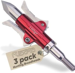 Rexpid II Mechanical Broadheads 100 Grain, 3 Pack - 2 Blades Hunting Arrows Heads, Open on Impact, 1-1/2” Cut Arrow Tip for Compound Bow