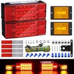 Kohree 12V Submersible LED Trailer Lights Kit, Super Bright LED Utility Brake Turn License Tail Lights, with Wiring Kit & 2 Marker Lights for Boat RV Truck Snowmobile Under 80 Inches