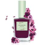 NATURABLOOM Breathable Dark Red Nail Polish - Premium Quick Dry Burgundy Nail Varnish - Halal, Vegan & Organic, Dark Fuchsia