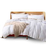 Nestl White Duvet Cover Queen Size - Soft Double Brushed Queen Duvet Cover Set, 3 Piece, with Button Closure, 1 Duvet Cover 90x90 inches and 2 Pillow Shams