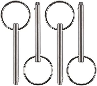 4 Pack Quick Release Pin, Diameter 3/16"(4.8mm), Overall Length 2"(51mm), Usable Length 1-1/2"(38mm), Full 316 Stainless Steel, Bimini Top Pin, Marine Hardware