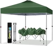 PHI VILLA Pop-up Canopy 10x10 Patio Tent Instant Gazebo Canopy with Wheeled Bag, Portable Lightweight Folding w/Adjustable Height,Green