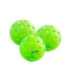 Goodland Indoor/Outdoor Pickleball Balls Set of 3 Piece/Box with 40 Hole, Perfectly Balanced Pickleball, Durable, Plastic Material Ideal for All Skill Levels Games (Green) (1)