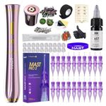 Mast Tattoo P40 Cordless Tattoo Gun Machine Kit Rotary Tattoo Pen for Eyebrows/Lips/Eyeliner 20Pcs Cartridge Needles Lightweight Slim Body for Artists Pink