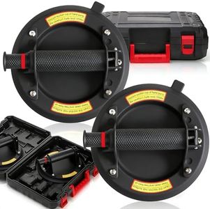 Goaste 2 Pack 8" Glass Suction Cups with Carrying Case, Vacuum Suction Cup Lifter, Heavy Duty Tile Suction Cup Tool for Granite, Large Glass, Tile, Window, 440lbs Load Capacity