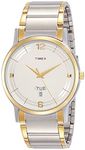 TIMEX Stainless Steel Men White Dial Round Analog Watch- Tw000R424, Bandcolor-Silver