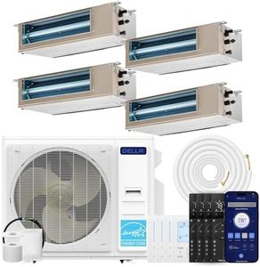 DELLA 34K BTU 4 Zone (4×11,000 BTU) Concealed Ducted Mini Split AC, 20 SEER2, Energy Star, 230V Inverter Heat Pump System,Pre-Charged,Work with Alexa and Wifi,25ft Kit & Thermostat