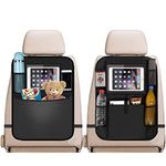Acelife Car Back Seat Organiser 2pcs, 2 Type Waterproof Kick Mats Car Organiser Seat Back Protectors with Multi Pockets Including 10" iPad Tablet Holder