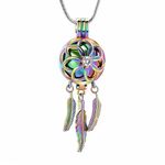 mingkejw Dream Catcher Urn Necklace for Ashes Cremation jewelry for Women Men Stainless Steel Memorial Necklaces Ash Holder for Human Pets Keepsake Jewelry for Loved Ones with Fill Tool