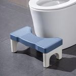 Toriox Foldable Toilet Potty Stool for Adults, Heavy Duty Plastic Portable Squatting Poop Foot Stool with Freshener Space, Bathroom Non-Slip Toilet Assistance Step Stool for Kids Seniors (BLUE)