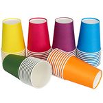 YANGTE 60Pcs Paper Cups Party Cups, 9 Ounce Multicolor Drinking Cups Biodegradable for DIY Holiday Wedding,6 Colors