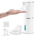 Foam Automatic Soap Dispenser Electric, LAOPAO No-Touch Sensor Soap Dispenser Touchless Wall Mounted Automatic Hand Soap Dispenser for Kids Bathroom Kitchen Dish Xmas Gift (White)